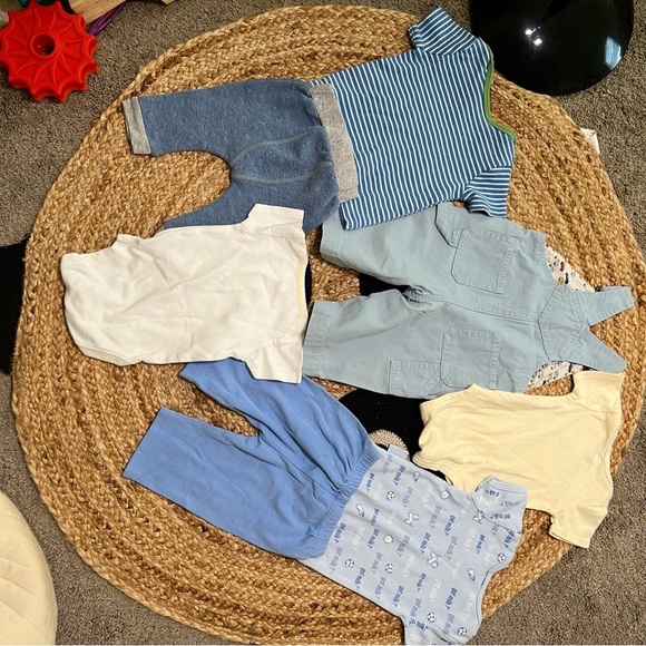 Vintage 90s baby boy clothing bundle 100% cotton 0-3 months set, bibs, & onesies - Picture 10 of 15